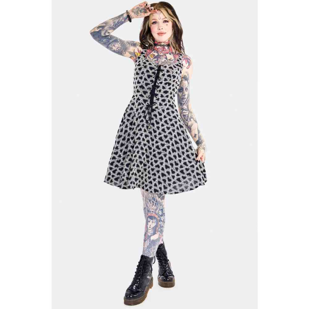 Jawbreaker - Lace Up Corset Robe courte - Noir
